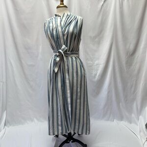 Mii Striped Blue and White Midi Dress